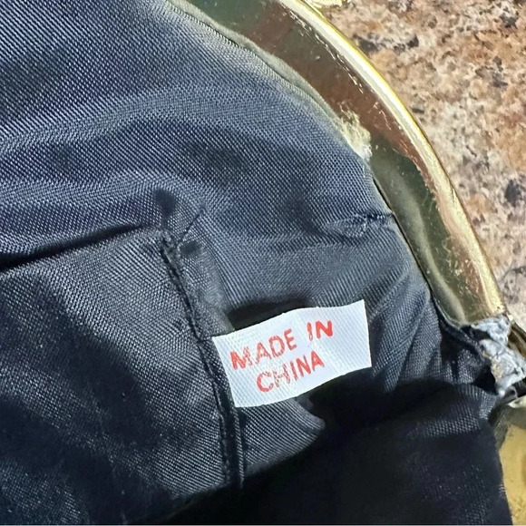 Vintage Black Dangle Bead And Sequins Iridescent Evening Bag Kiss Lock Closure - Picture 9 of 14